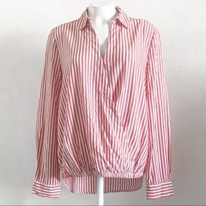 Beach Lunch Lounge Red & White Stripe Blouse